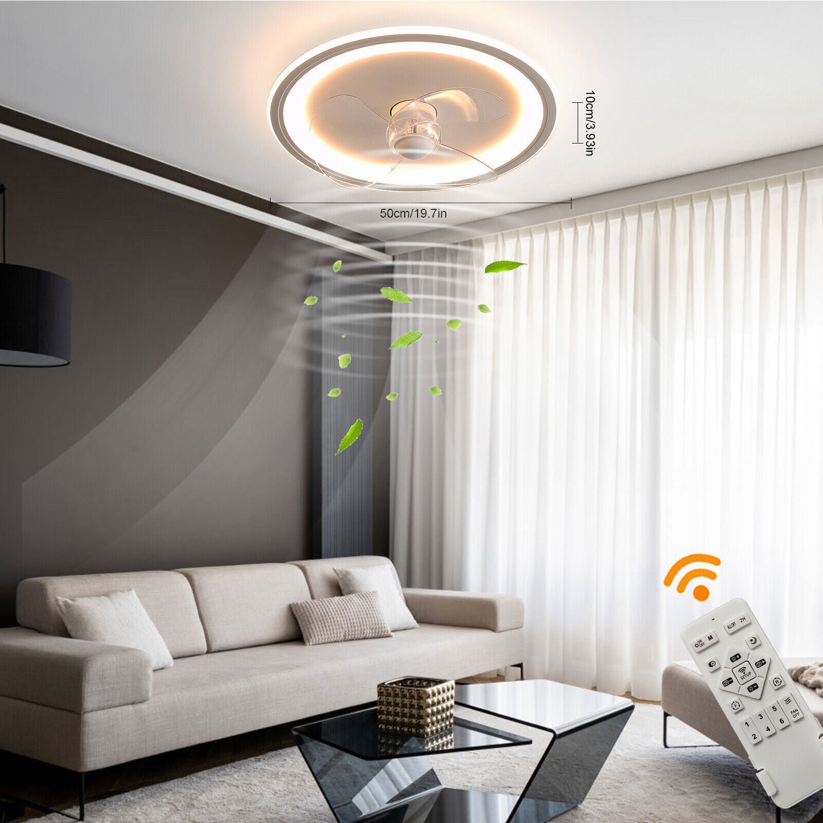 Deckenventilator m/ Beleuchtung Fernbedienung LED Deckenlampe Schlafzimmer