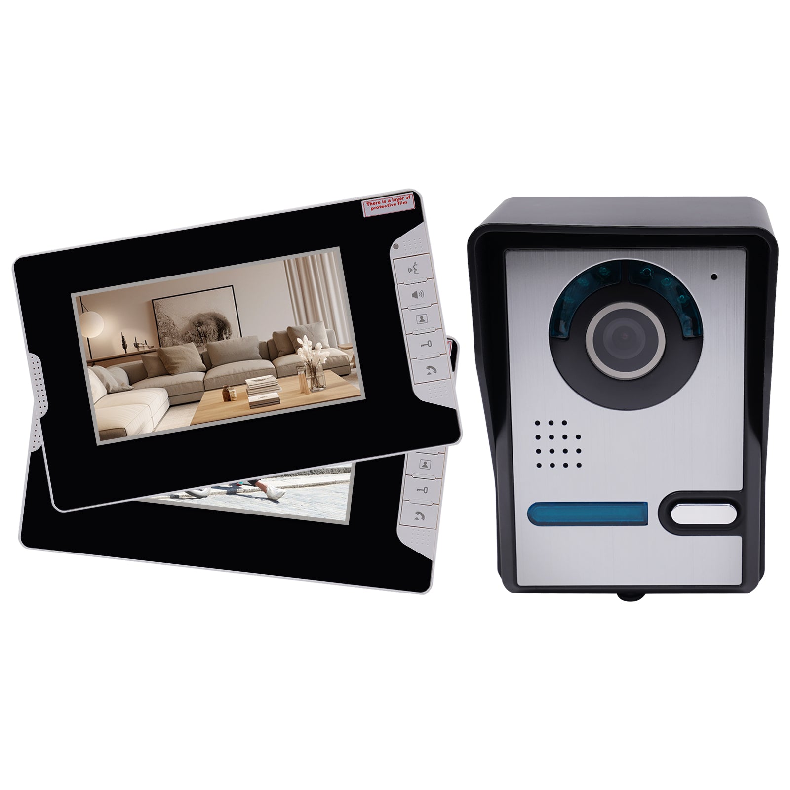 CNCEST 220V 7 Zoll Video-Türsprechanlage Türklingel Intercom Kit LCD