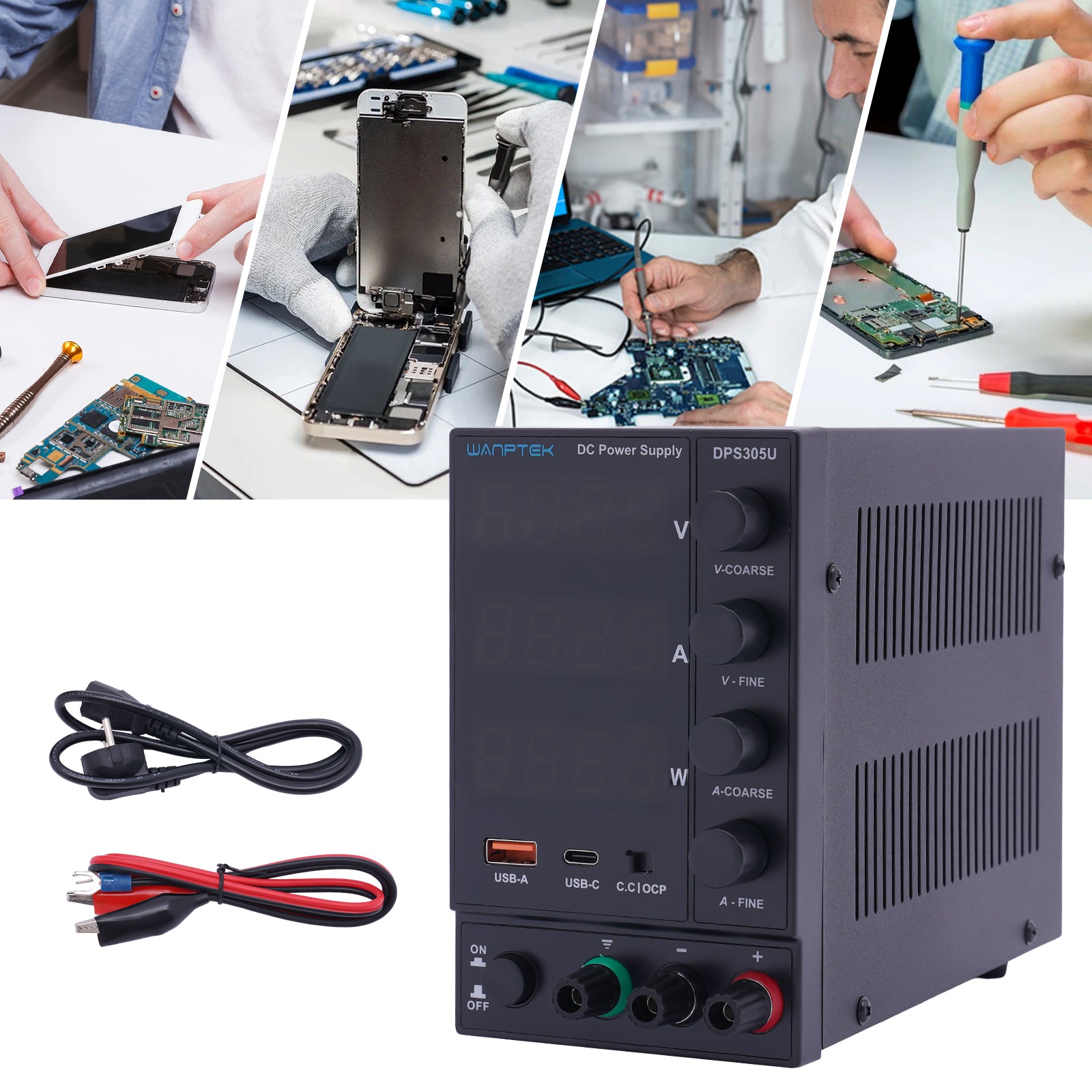 DC Regelbar Labornetzteil-Labornetzgerät Strommessgeräte Digitalanzeige Überlast- Kurzschlussfest mit Stecker