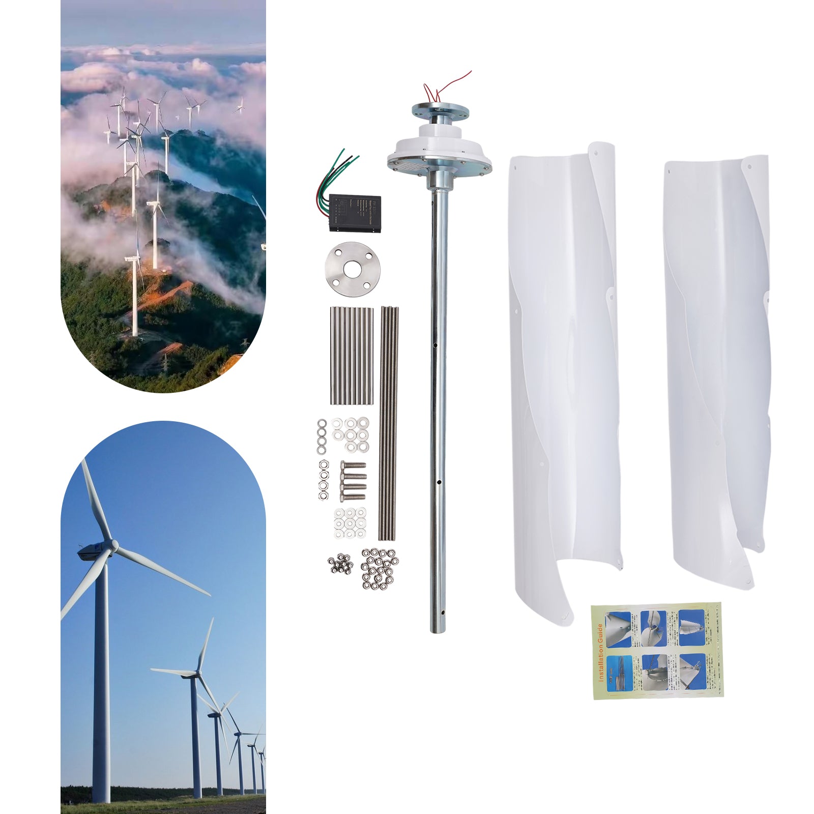 400W Windkraftanlage Vertikale Windgenerator Magnetschwebeachsen