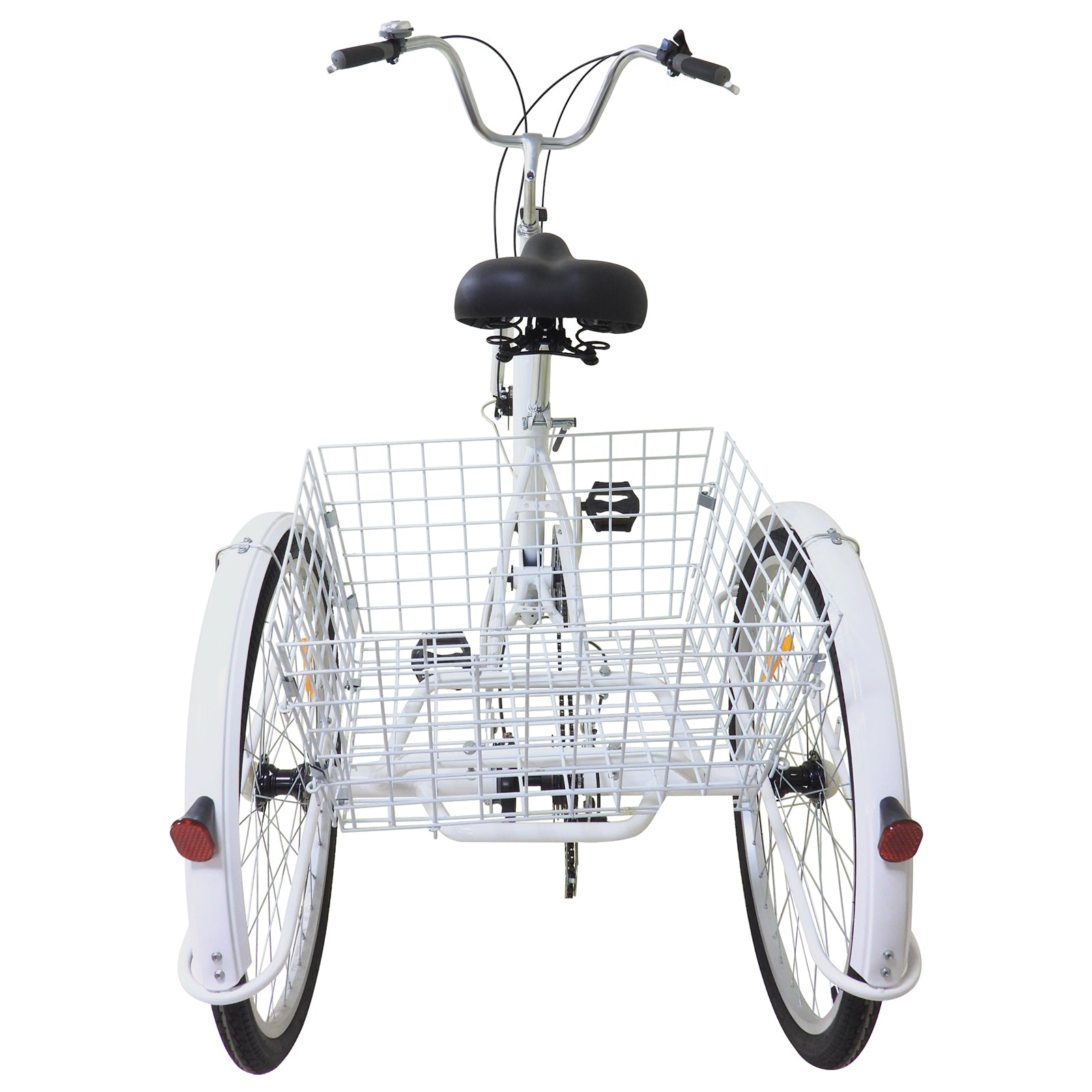 26 Zoll Dreirad Fahrrad mit Einkaufskorb für Erwachsene - Weiß