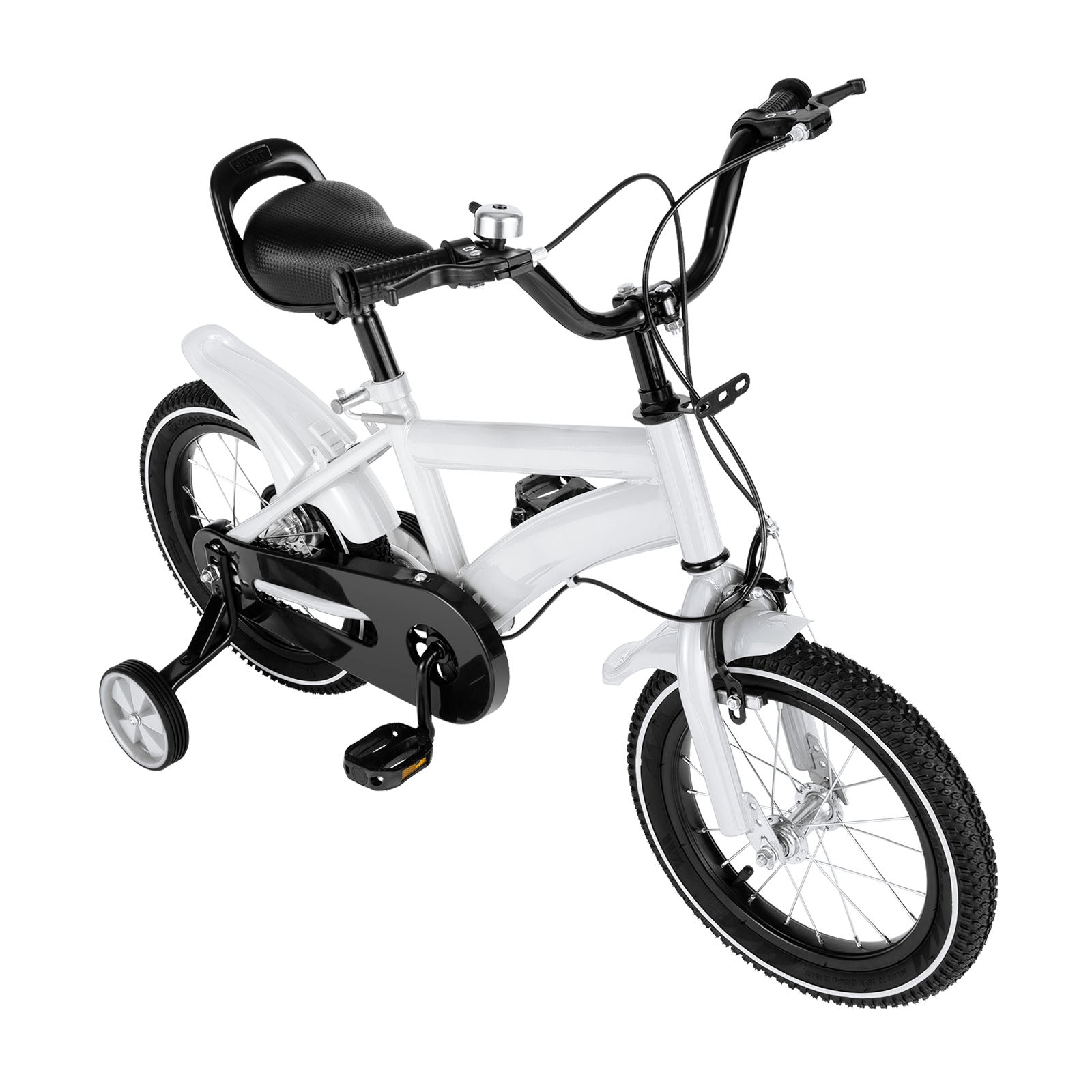 14" Kinder Fahrrad Kid Balance Reiten Bike mit Stützrädern Weiß