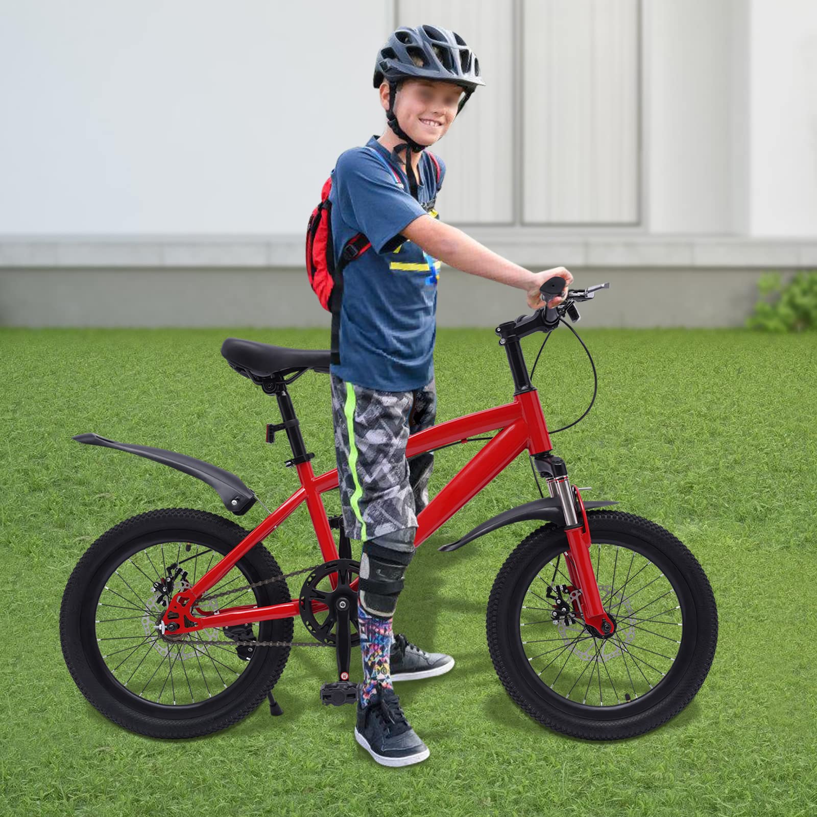 18 Zoll Kinderfahrrad, Mountainbike mit Elektrische Taschenlampe & Reifenpumpe
