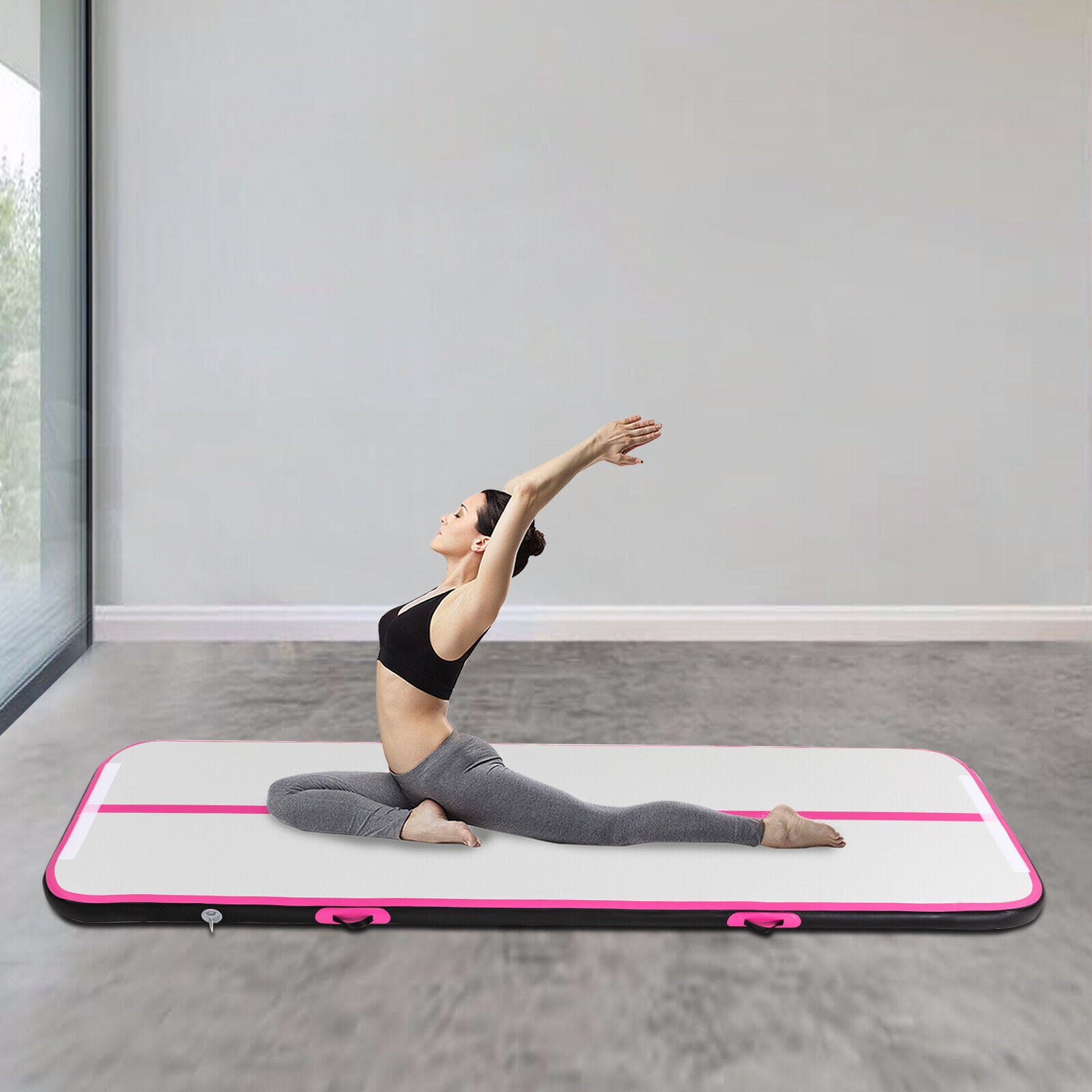 Gymnastikmatte Tumbling mit Luftpumpe für Zuhause, im Freien, Yoga