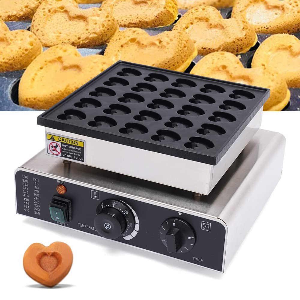 Waffeleisen-Maschine 25-Loch Herzform Dutch Pancake Maker Antihaftbeschichtung Pfannkuchenmacher 850W