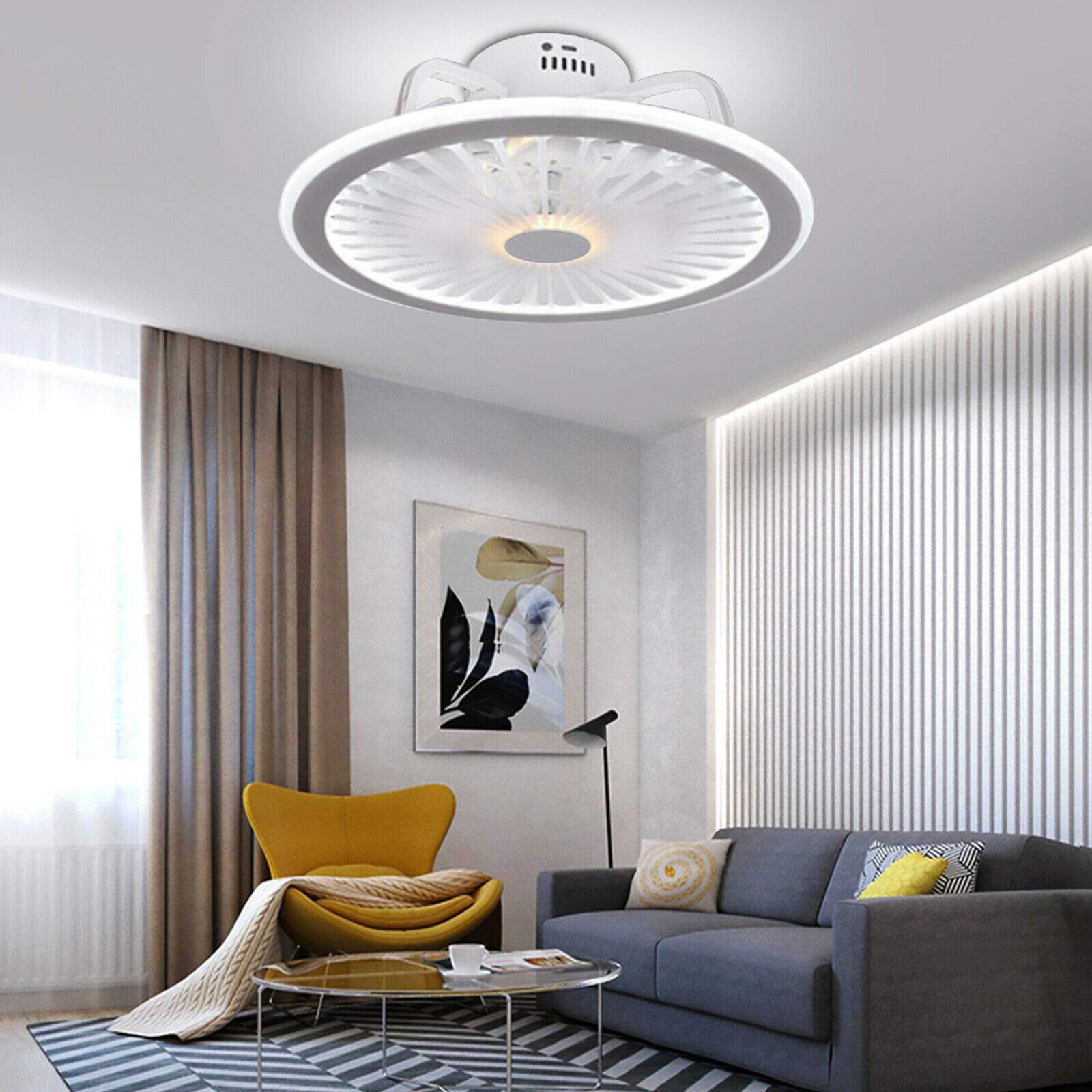 Deckenventilator mit Beleuchtung 18.5‘’ Wohnzimmer Fan Lüfterlicht