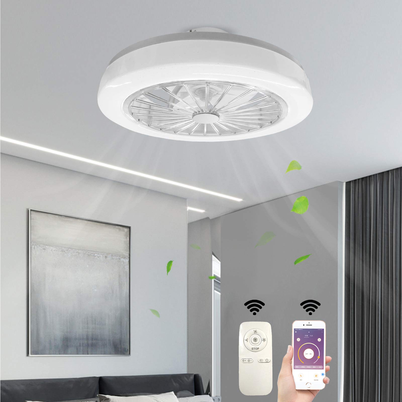 90W Deckenventilator mit Beleuchtung Fan LED Licht Dimmbar mit Fernbedienung