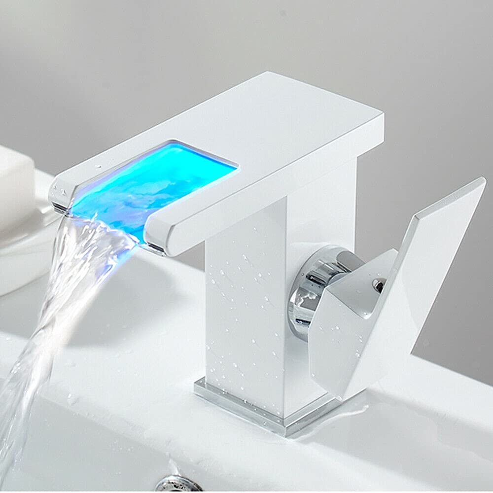 CNCEST LED Waschtischarmatur Waschbecken Wasserhahn Einhebelmischer Mischbatterie Bad