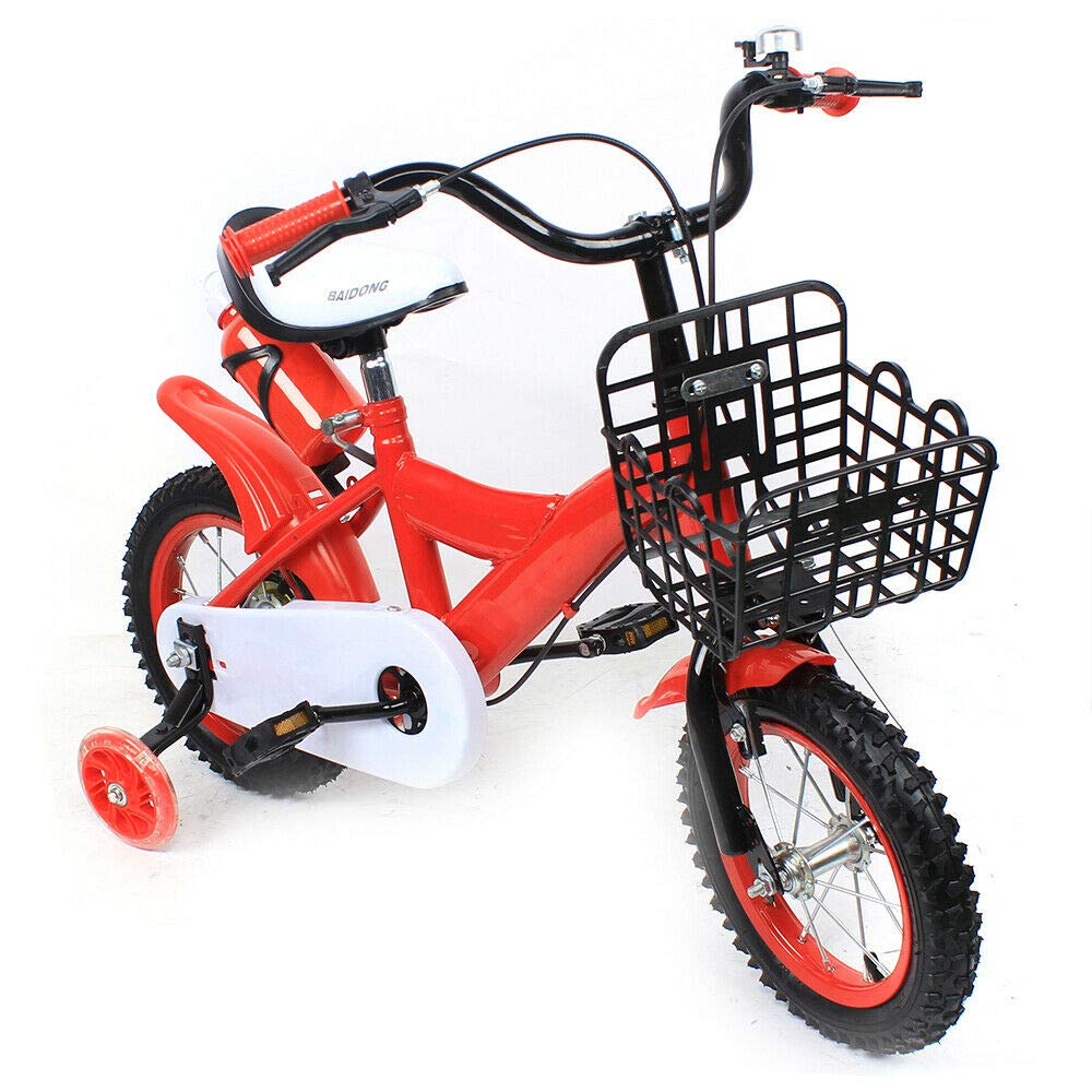 Kinderfahrrad für Mädchen und Jungen 12 Zoll Kinderrad mit Abnehmbare Stützräder, Fahrrad für Kinder