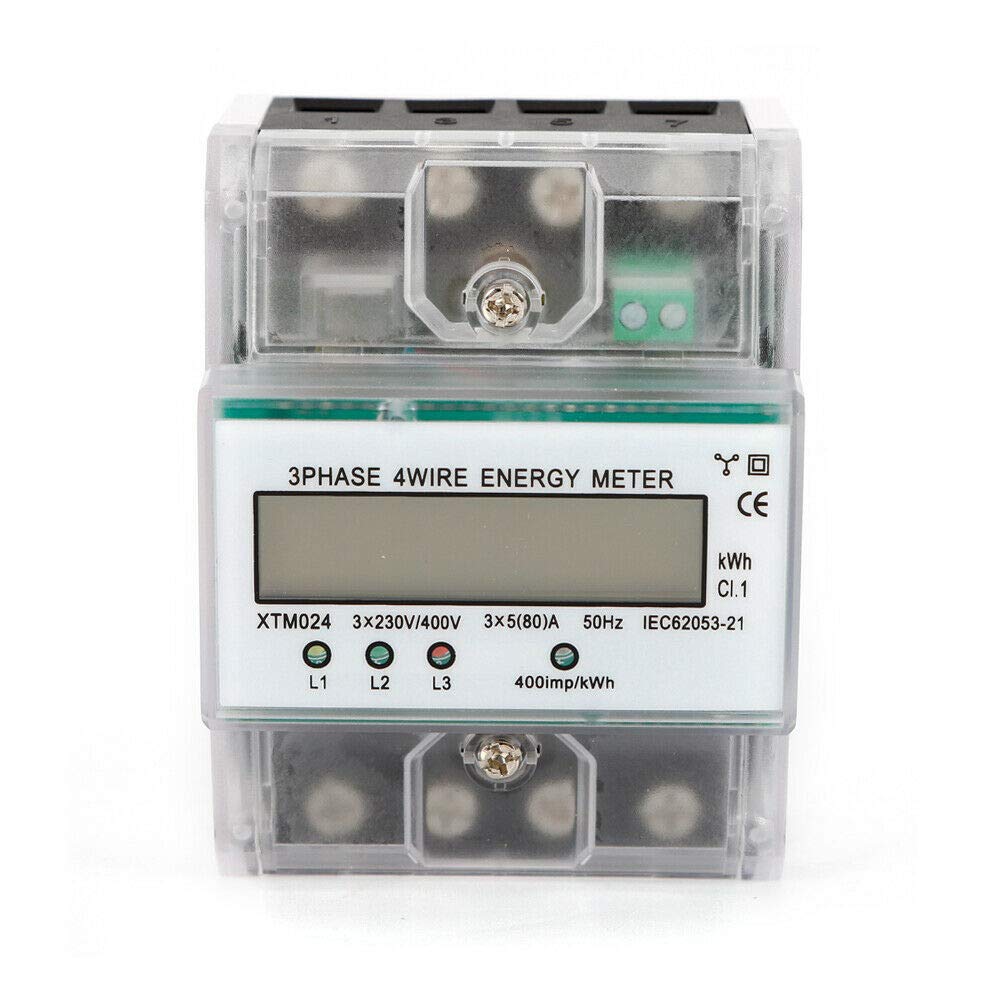 LCD Drehstromzähler 80A Energie-Stromzähler 