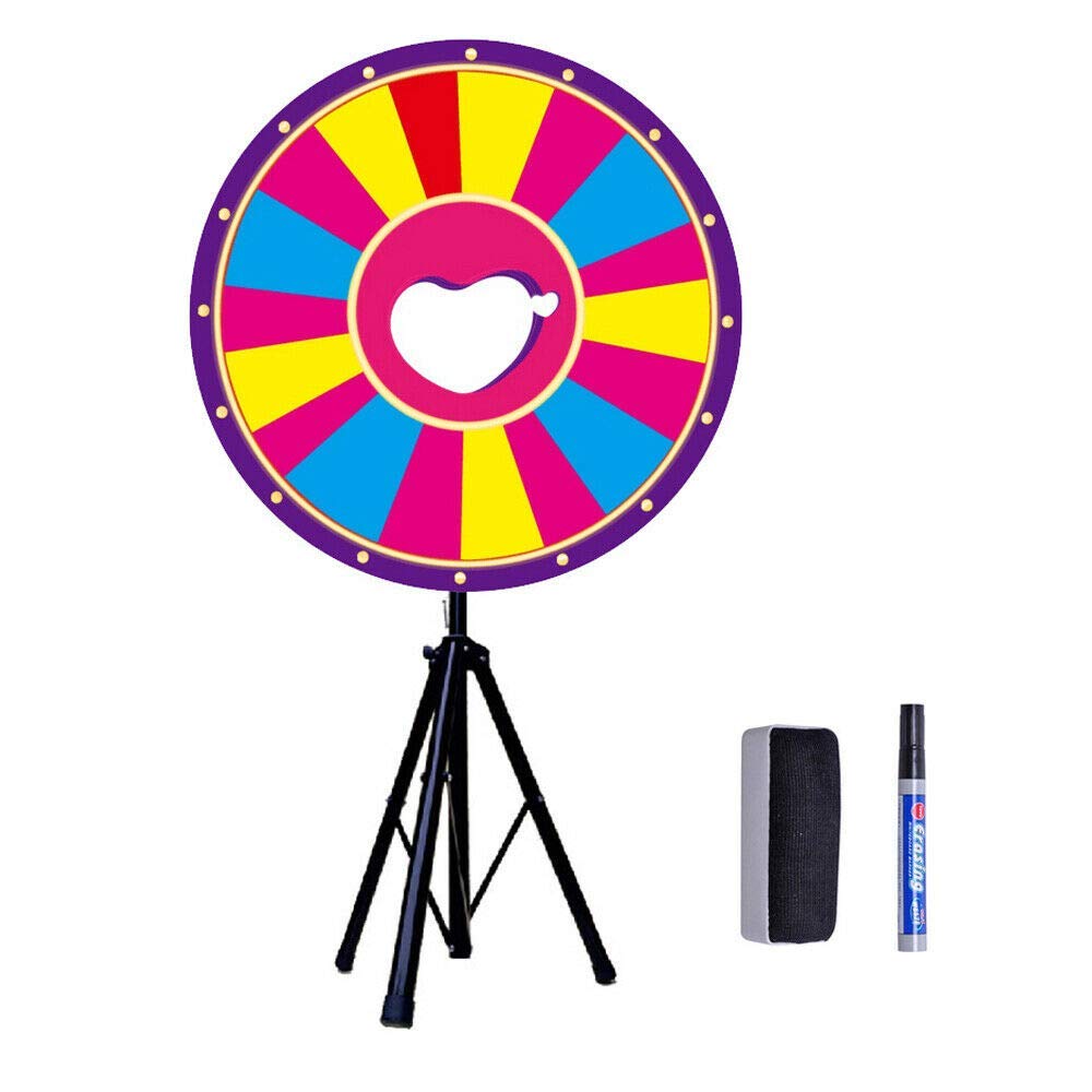 24" Glücksrad Spielzeug Farbe Rad Spiele φ60cm mit Stativ, inkl. Radiergummi und Markierstift