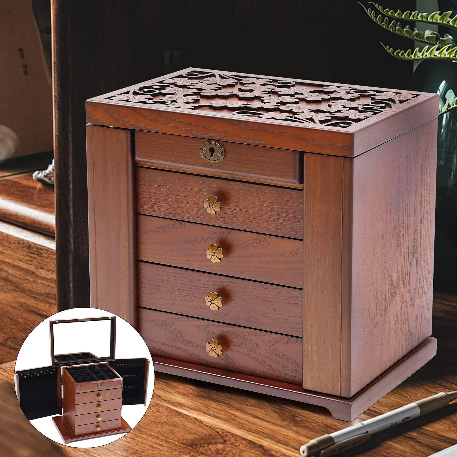 Portable Classical Jewelry Box 