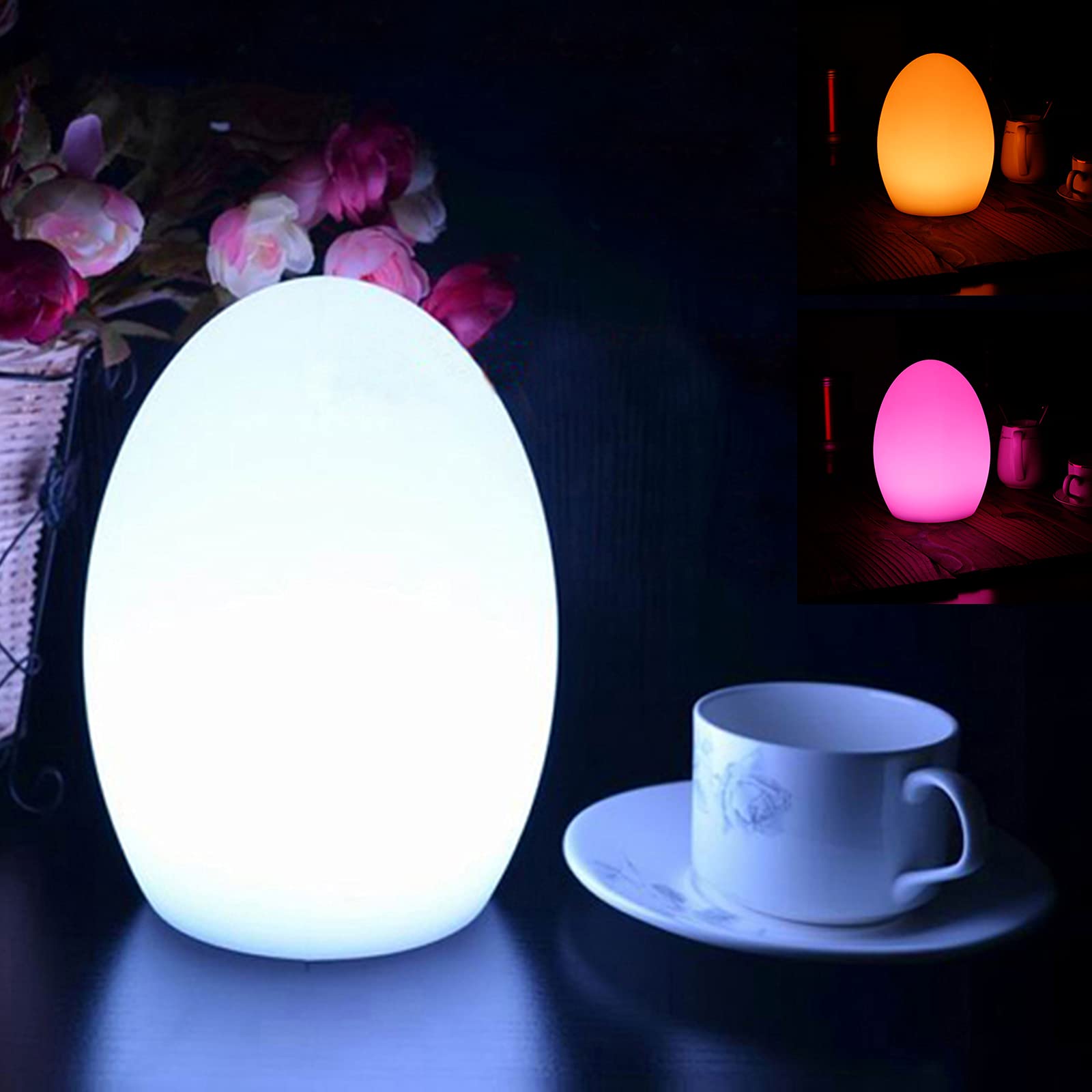 8 Zoll Eierlampe Nachtlampe Tischlampe Nachttischlampe Dimmbar+Fernbedienung