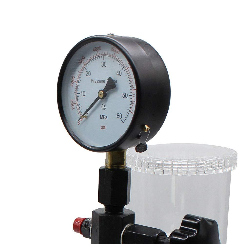 Diesel Injector Nozzle Tester with 0-600 BAR / 0-8000 PSI Dual Scale Gauge Catstail 