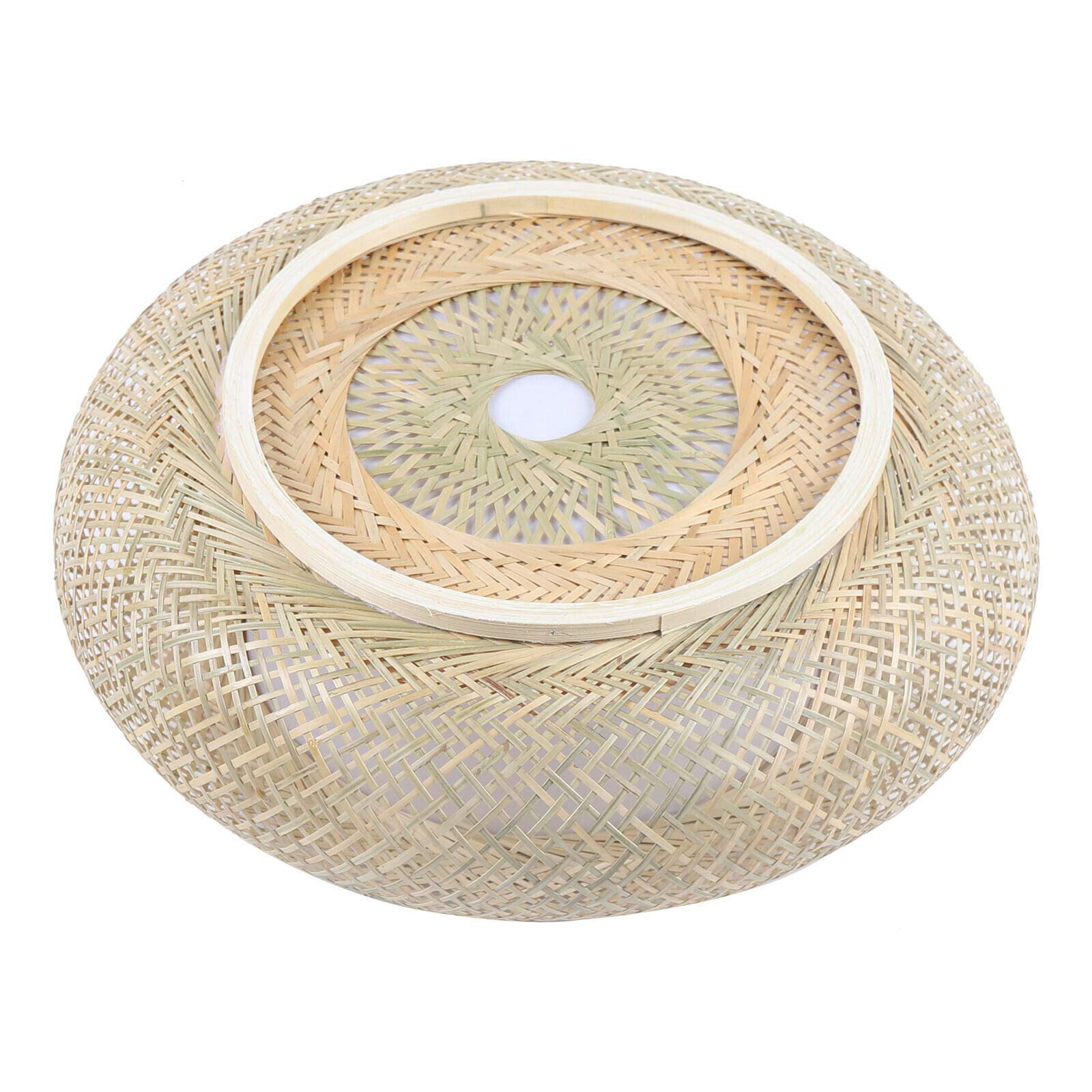 Natural Bamboo Wicker Rattan Sun Hat Ceiling Chandelier Hanging Living Room Details