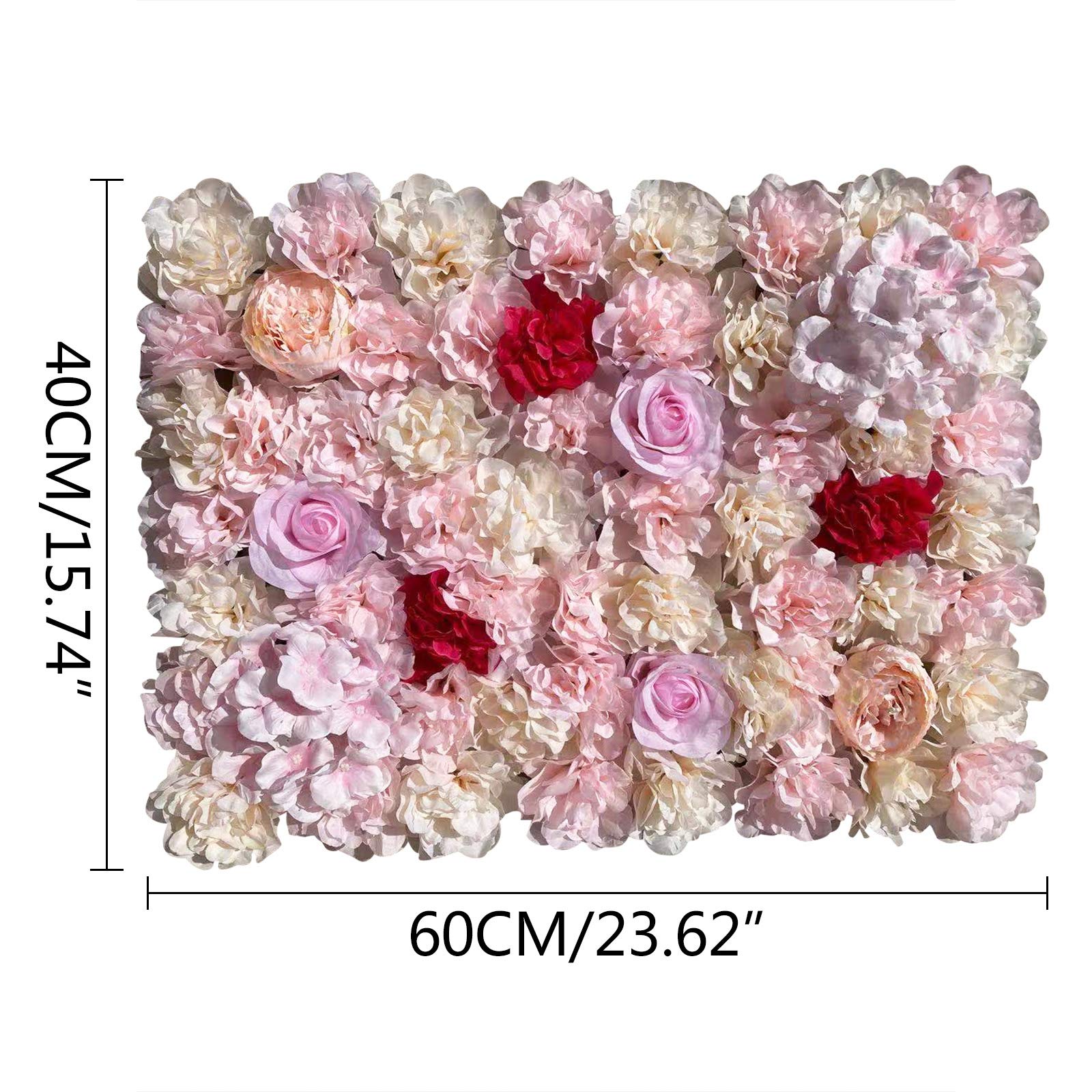 10 Stück Künstliche Blumenwand 40x60cm Blumen Wandpaneel Rosenwand
