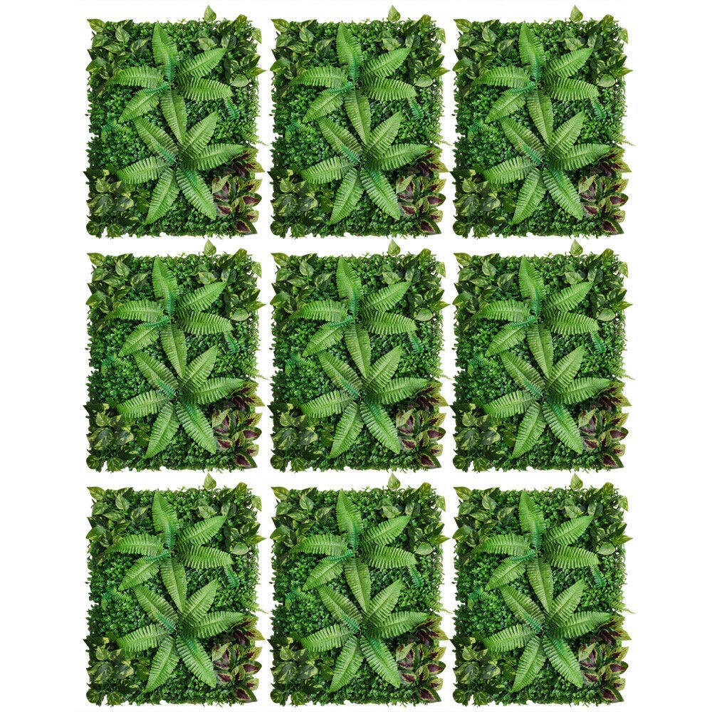 Künstliche Blattpflanzen Wand Pflanzenwand Sichtschutz Künstliche Pflanzen 60 * 40 cm (9 Stück)