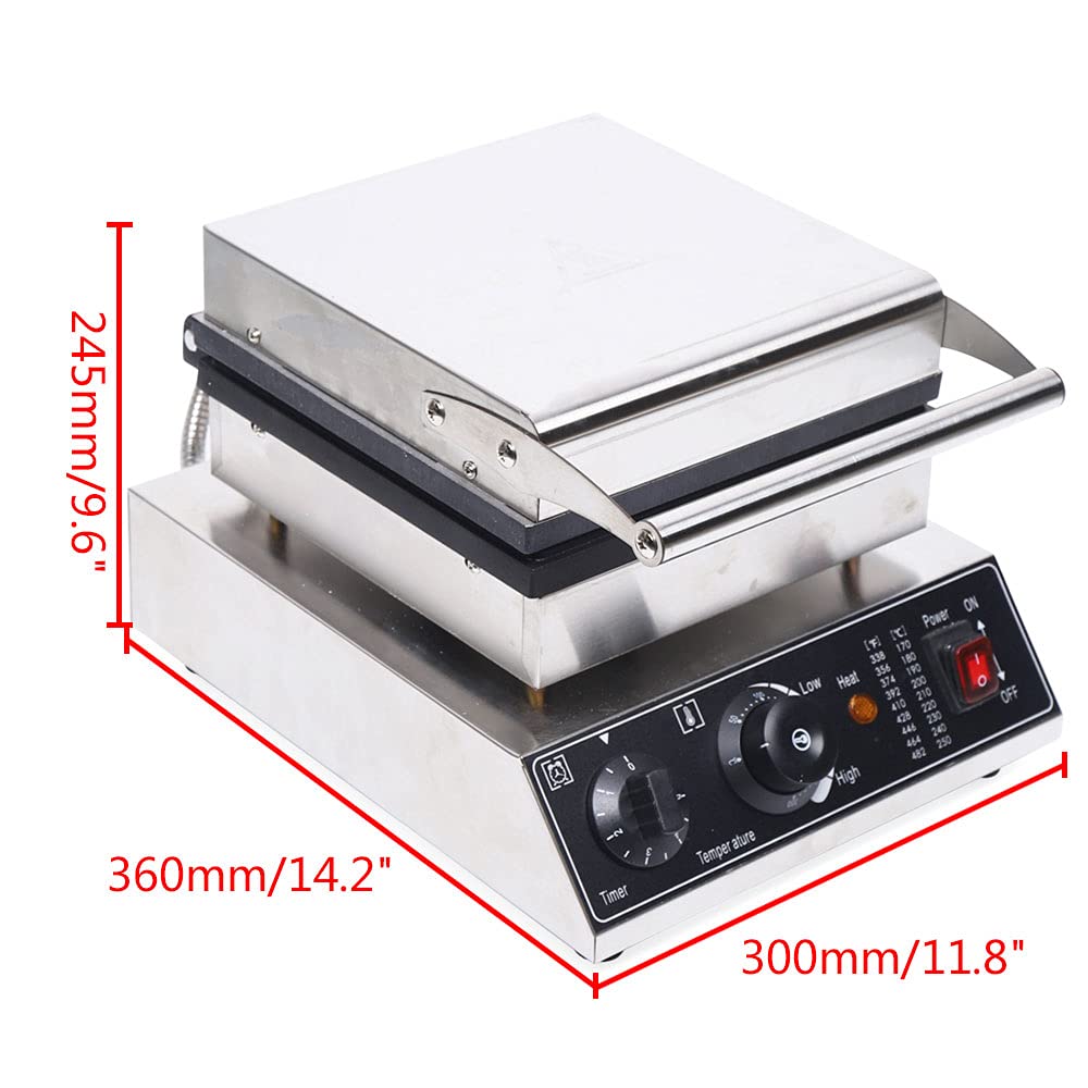 2Pcs Nonstick Square Shape 110V 1500W Stainless Steel Electric Waffle Machine 