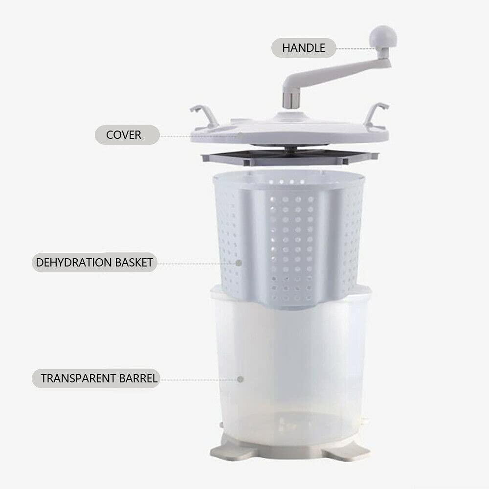 2in1 Wäscheschleuder Mini Waschmaschine Tragbarer Manueller Waschmaschine (Grau)