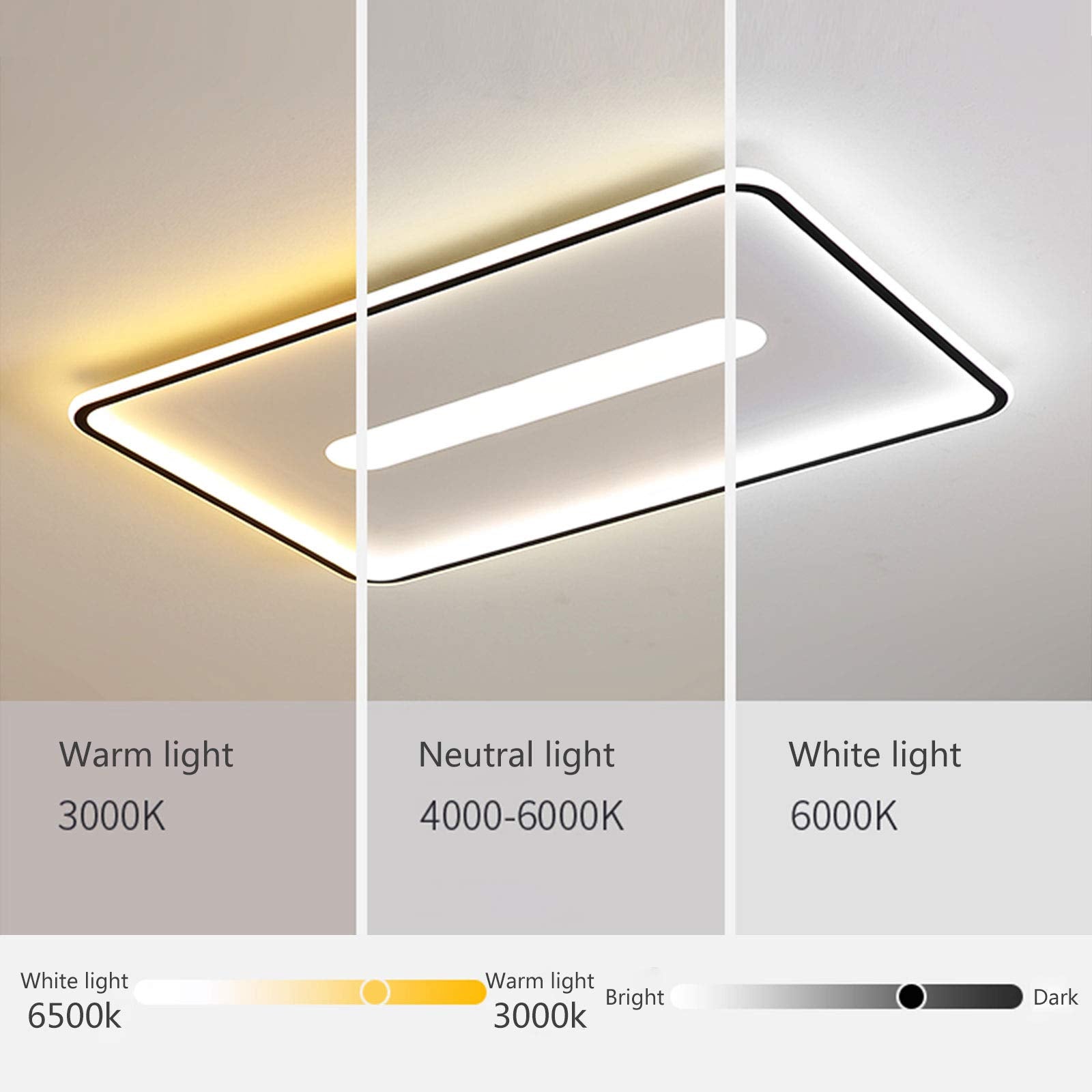 Moderne schicke LED Deckenleuchte 3 Ring dimmbar 3500K-6000K mit Fernbedienung
