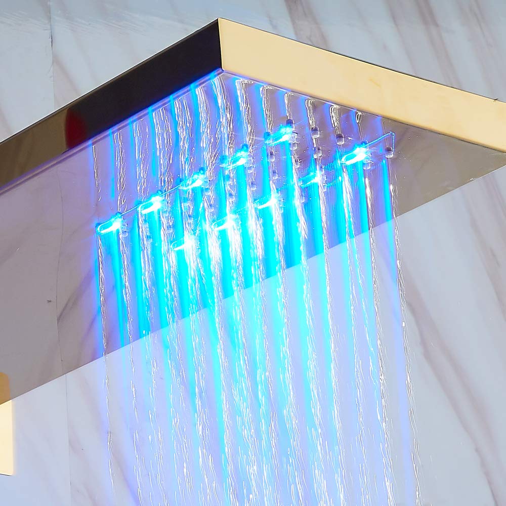 Gold Unterputz Duscharmatur LCD Digitale Duschsystem