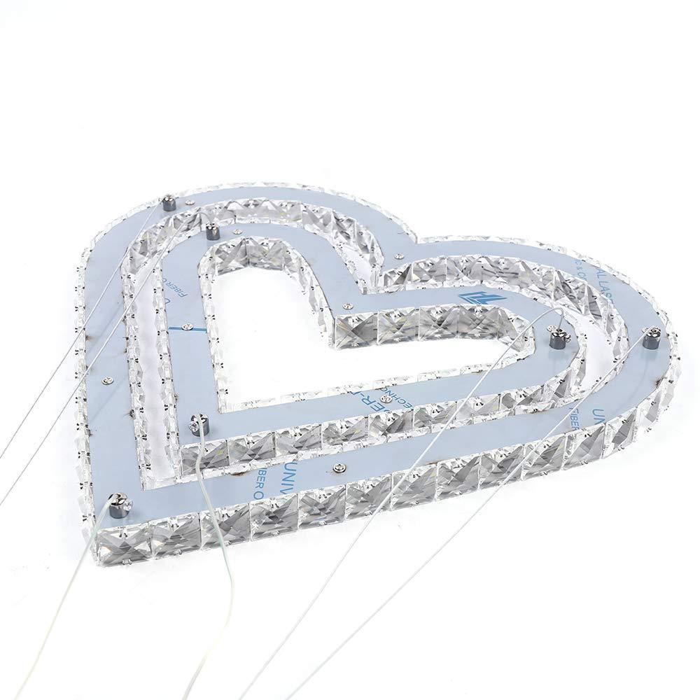 CNCEST 110V Modern Crystal Heart-Shaped Lighting Chandelier LED Ceiling Light