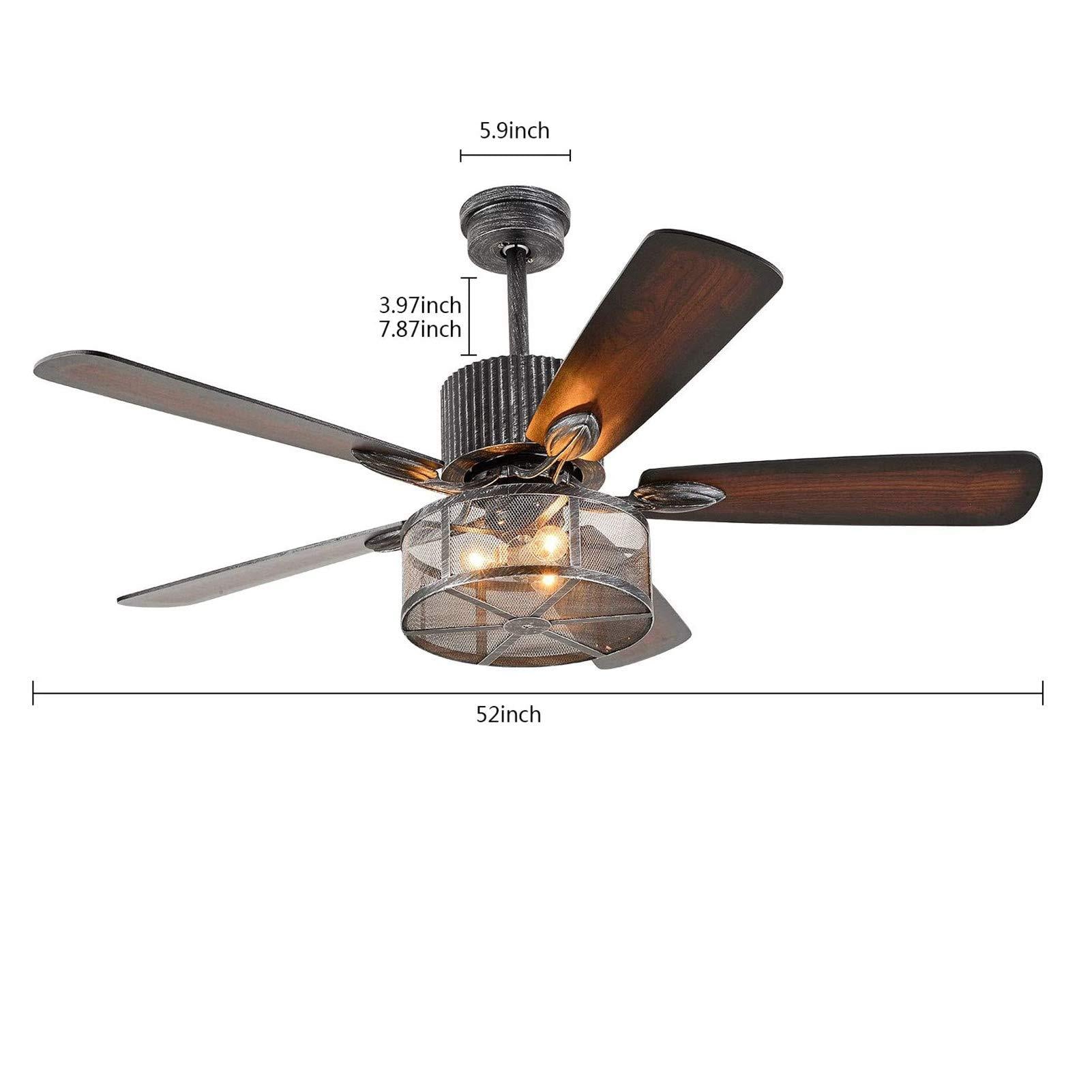 Ceiling Fan with Light 3 Speed with Remote Control