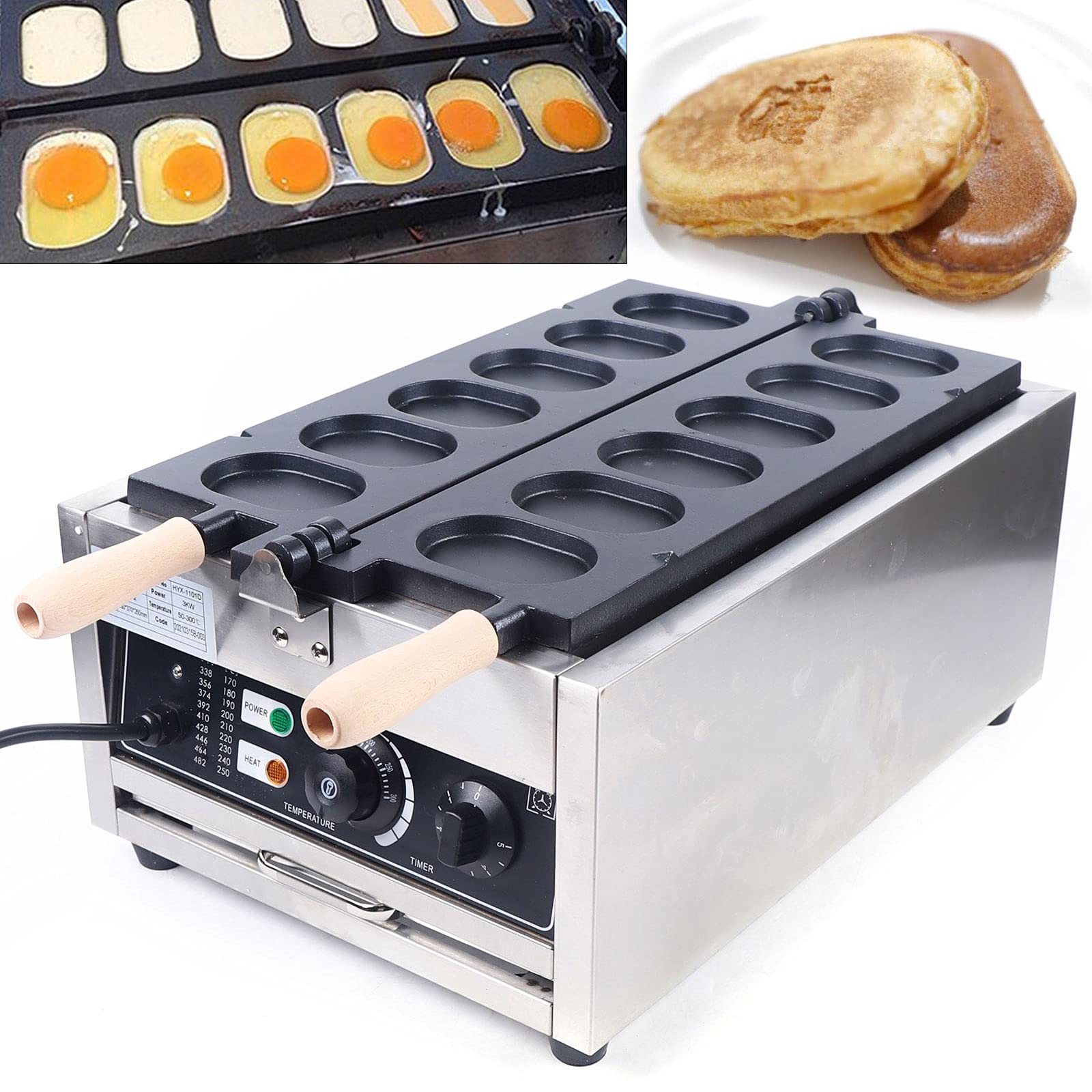 Electric 6pcs Egg Bread Maker Machine Automatic Waffle Iron Machine Donut Maker Machine