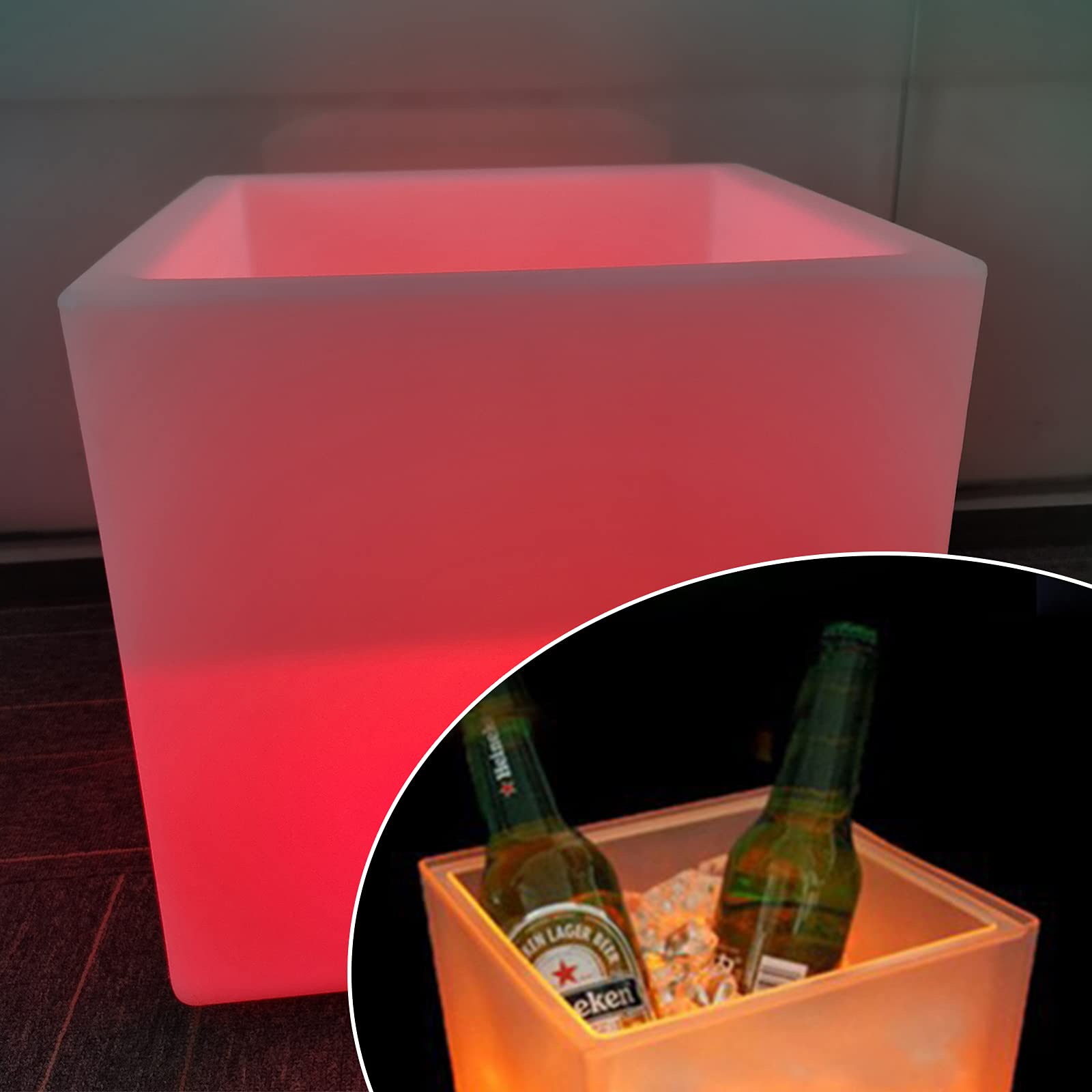LED Eiskübel 16 Farbwechsel Sektkühler Getränkekühler Champagner Kühler