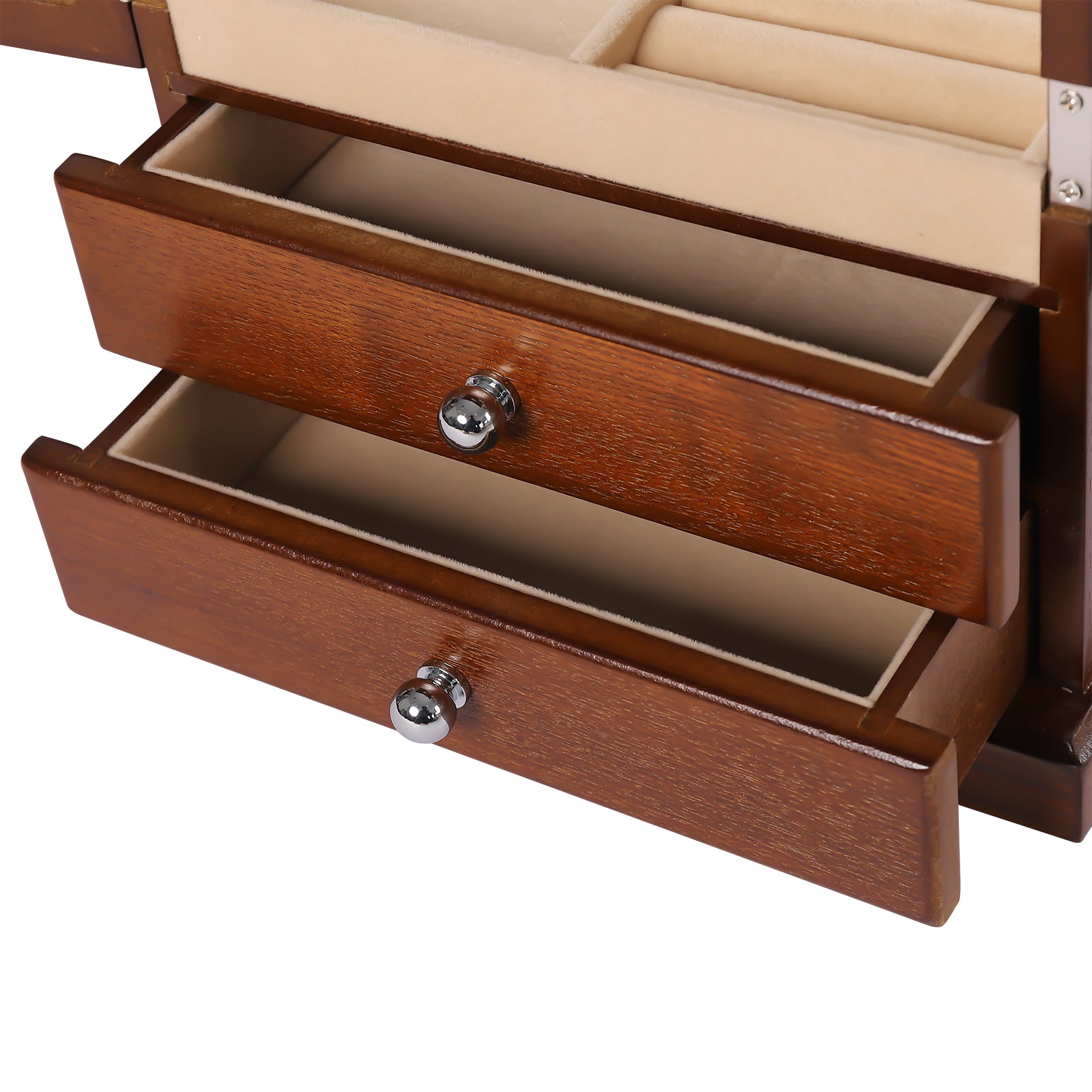 Holz zusammengesetzter mit 2 Auszug Schubladen Schmuck-Kasten
