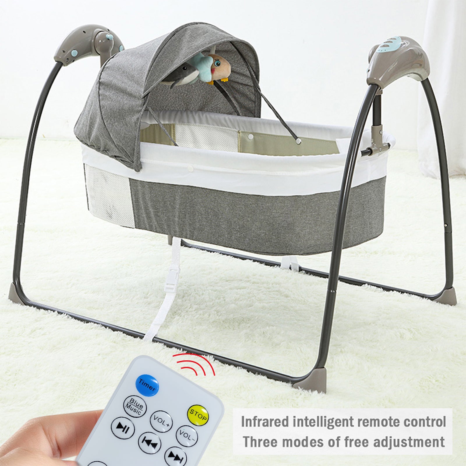 Elektrische Babywippe mit Fernbedienung Automatik Babybett