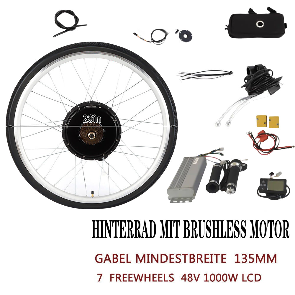 Elektrisches 28” Fahrrad-Umbausatz Elektrofahrrad Kit Hinterrad