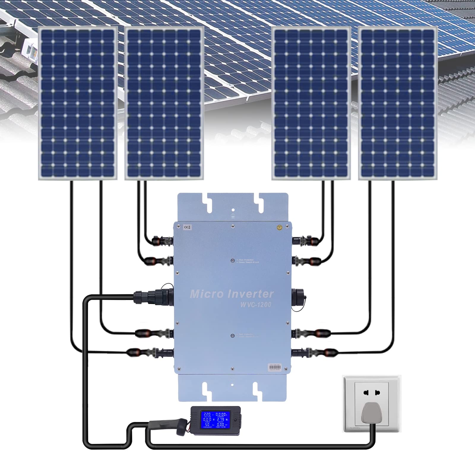 1200W Solar Grid Tie Micro Inverter Netzbinder Wechselrichter