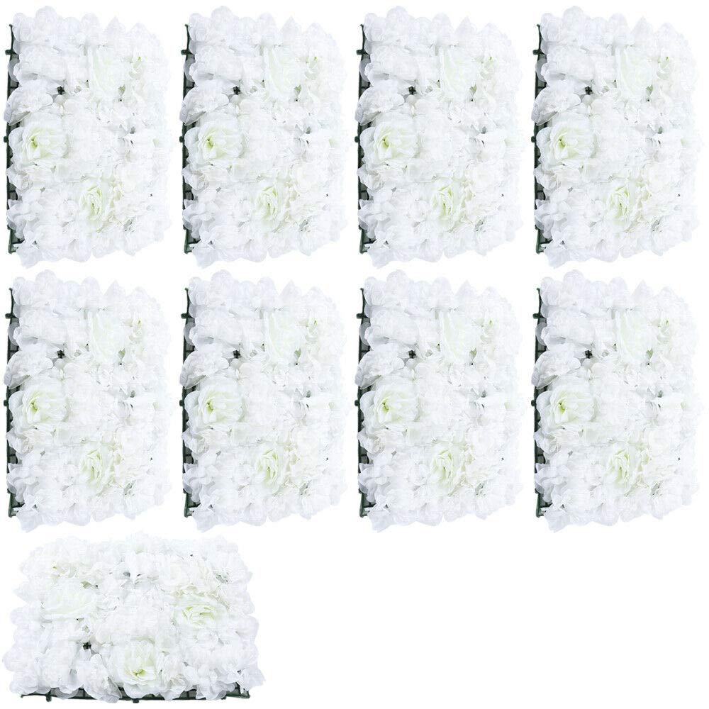 40 * 60cm 9 Stücke Weiß Blumenwand Rosenwand Künstliche Seide Blume Garten DIY Hochzeit Nachbildung