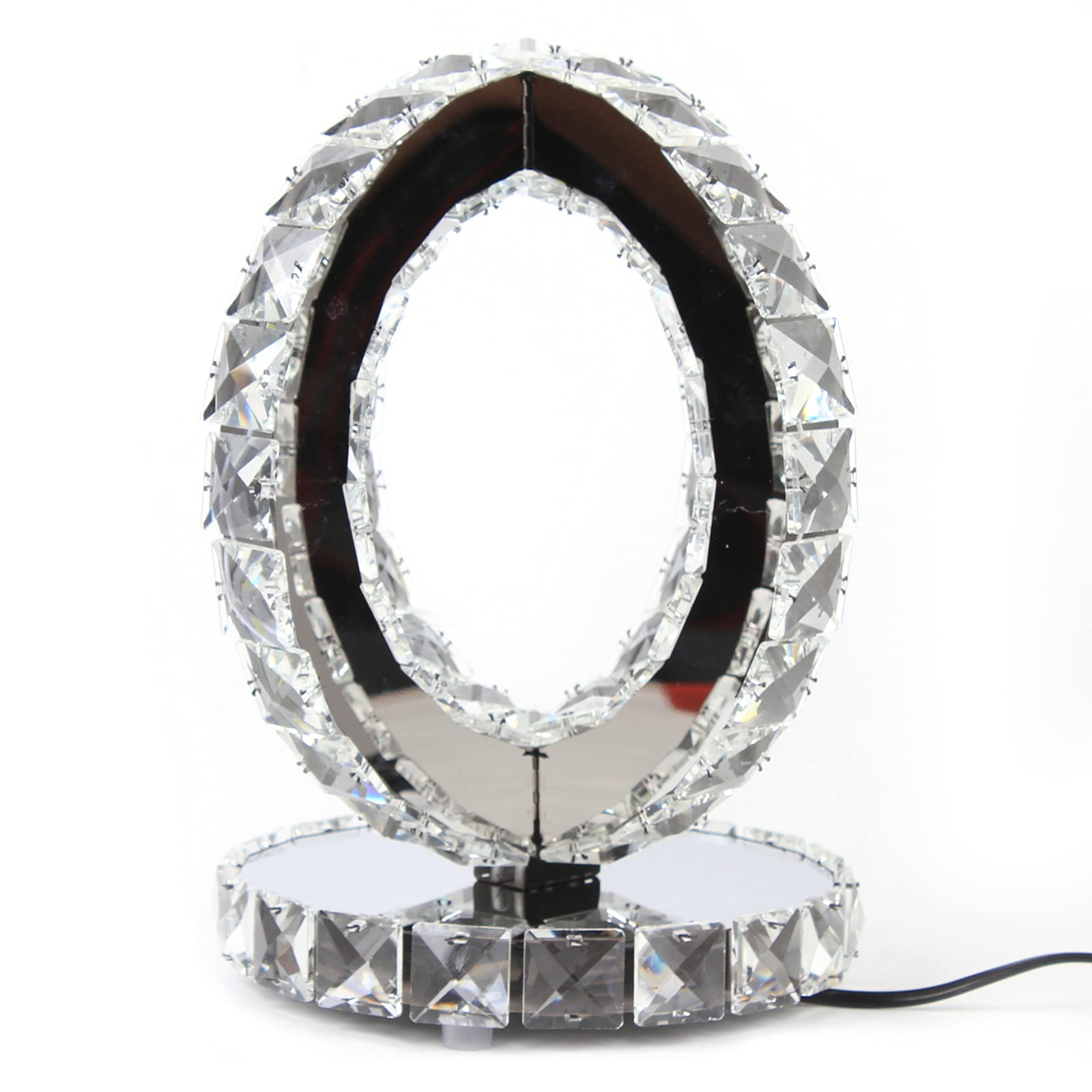 Kreative Kristalltischlampe K9 Kristallmaterial transparenter Lichtspiegel warmweiß geeignet für Haus