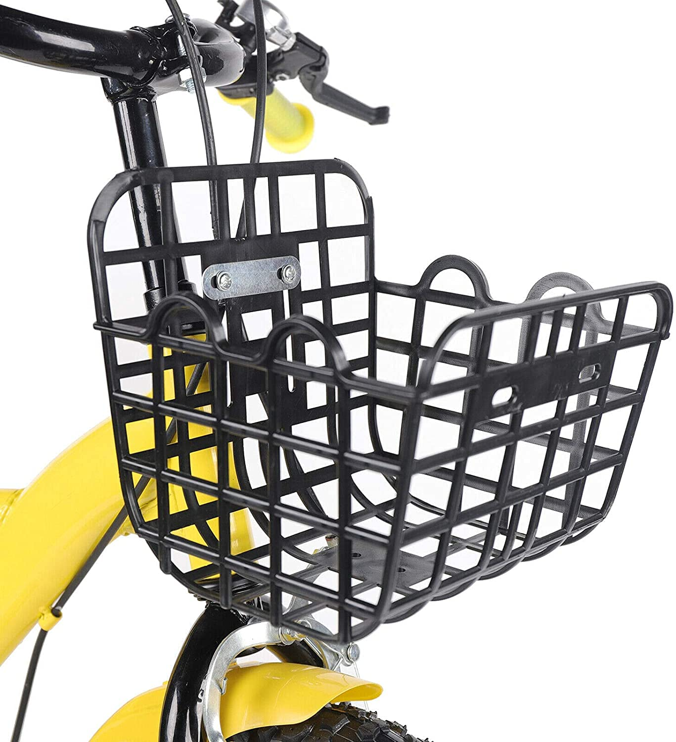 12 Zoll Gelb Kinderfahrrad mit Stützräder Korb Kinderrad Fahrrad