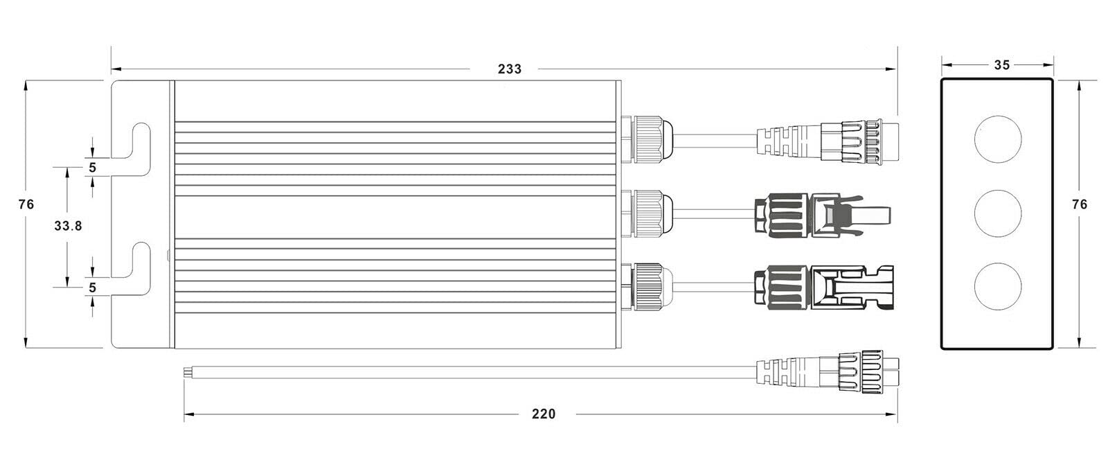 Solar Mikrowechselrichter 260W Grid Tie Wechselrichter MPPT Sinus-Mikro-Wechselrichter für Solarpanel