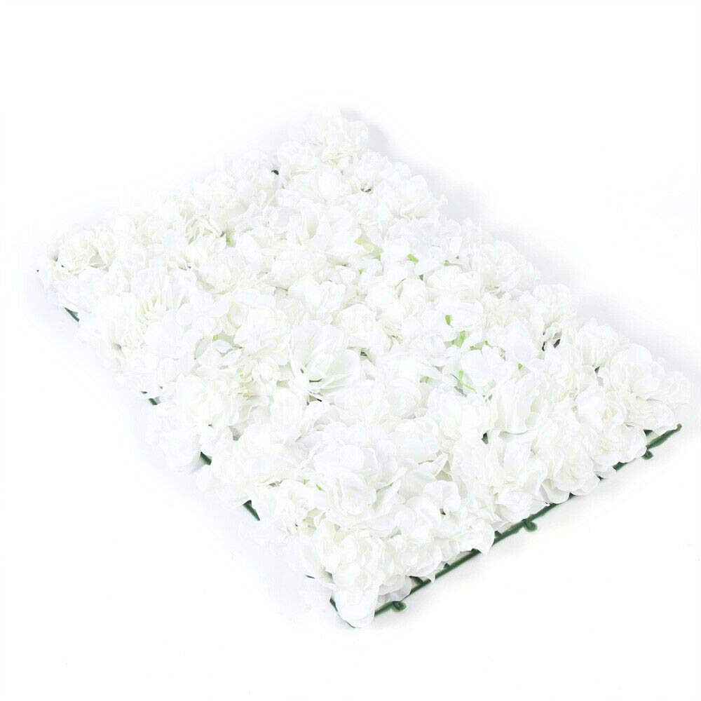 20 Pcs 40*60cm Künstliche Blumenwand Kunstblumen Panel Weiß Hochzeit Hintergrund DIY Blumen