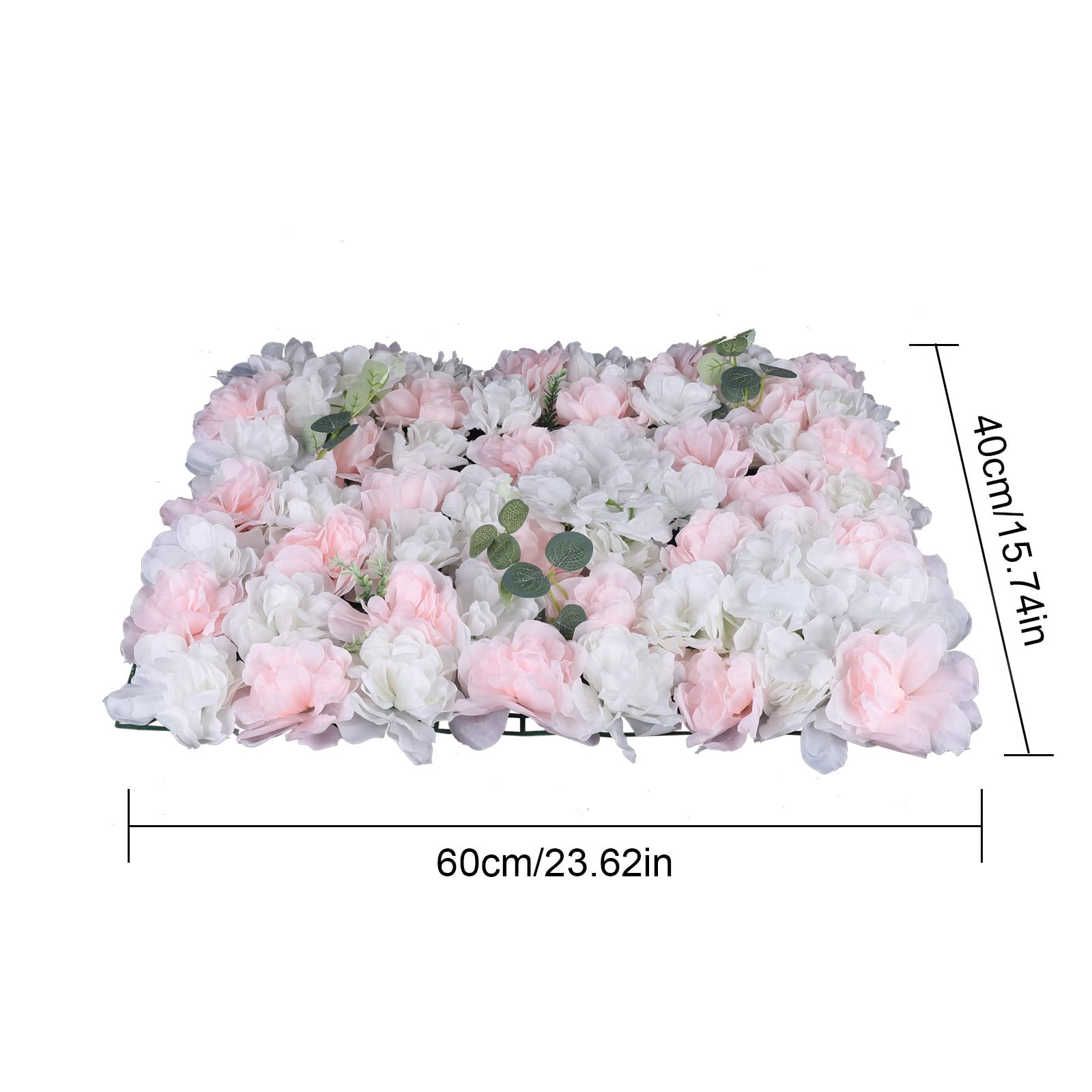 6/12x Künstliche Blumenwand Deko 40x60x2cm Rosenwand Floraler Hintergrund DIY Hochzeit 