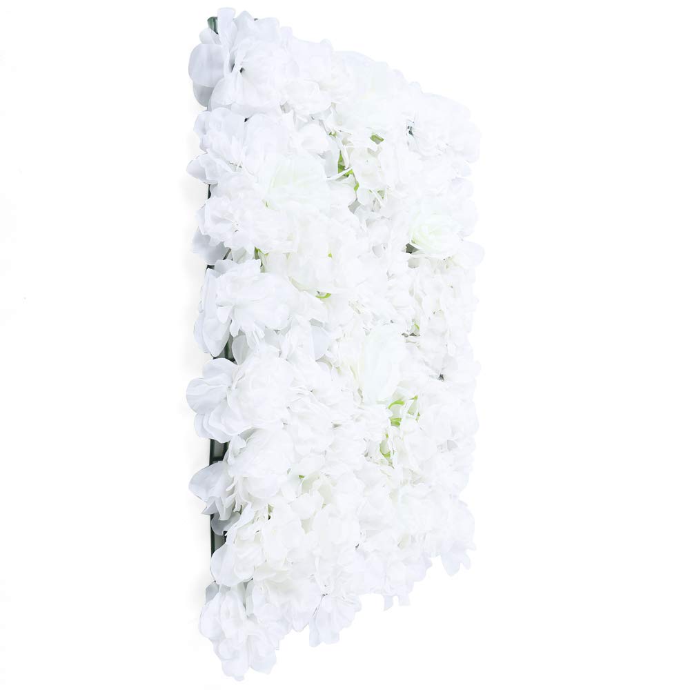 15 Stück Künstliche Blumenwand Rosenwand Weiß Kunstblumen Panel DIY Hochzeit Blumendekor Hintergrund