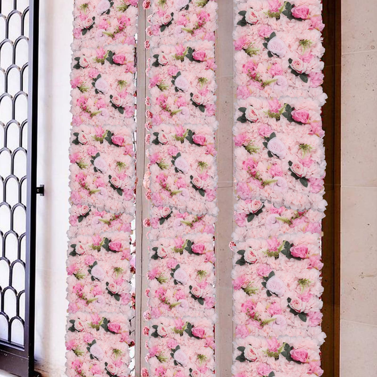 40*60cm 12x Künstliche Blumen Säule Wand Künstliche Blumenwand Rosenwand DIY Hintergrunddekoration 