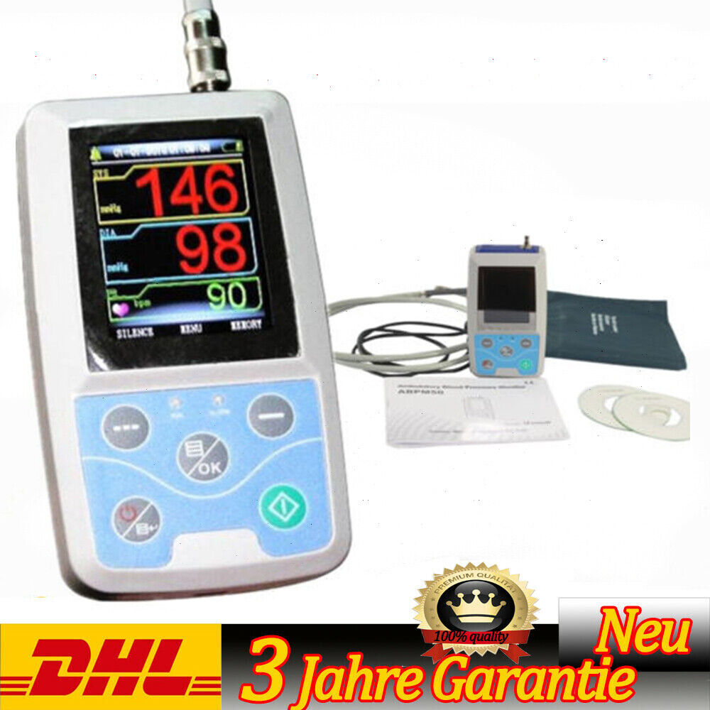 24H Blood Pressure CONTEC Ambulatory Monitor Holter ABPM50 +Analysis Software
