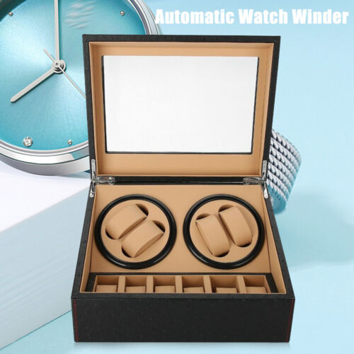 CNCEST Geschenke Automatik Uhrenbeweger Holz Watch Winder Box Uhrenkasten für 4 + 6 Uhren